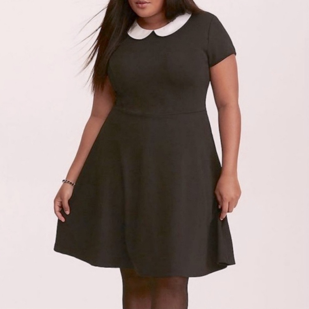 Torrid Black A-Line Mini Dress with Peter Pan Collar